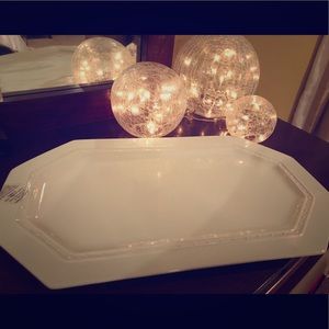 Nora Fleming octagonal ceramic platter 18”x11”